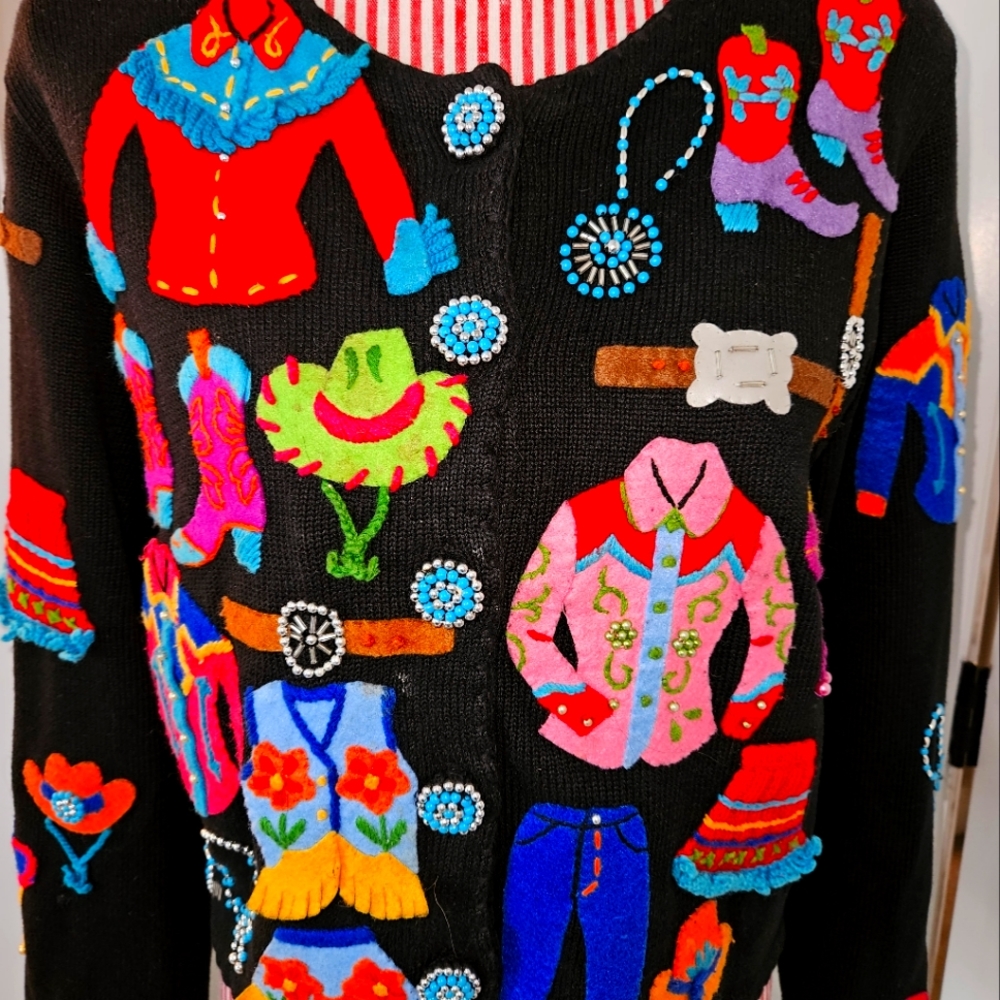 VINTAGE MICHAEL SIMON COWGIRL RODEO SWEATER SIZE SM